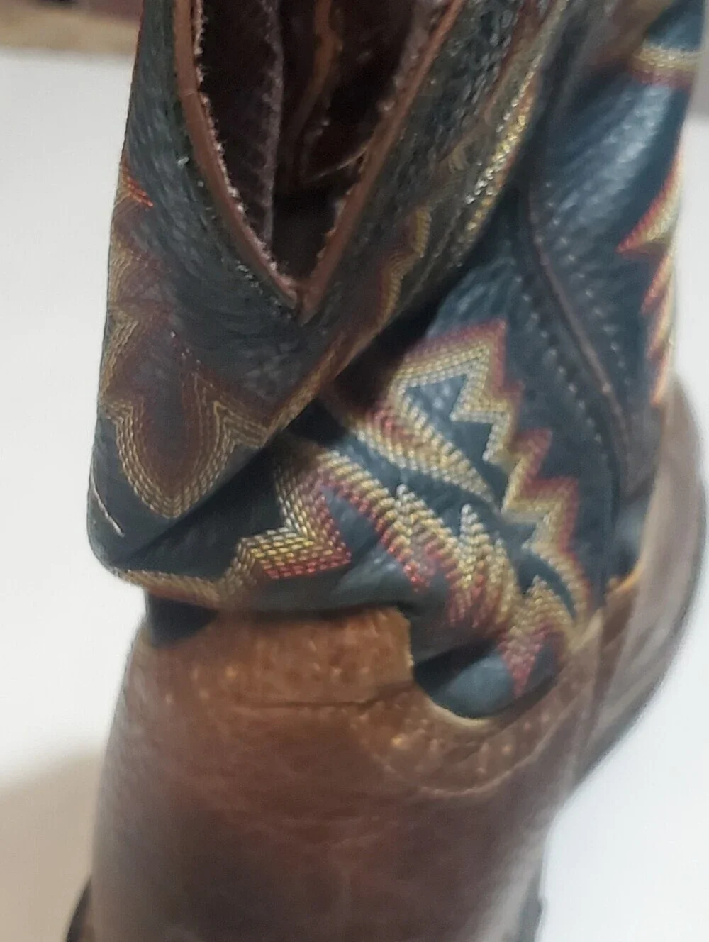 Justins Work Boot Steel Toe. 10.5 EE. Brown Leather. Western. Pull On